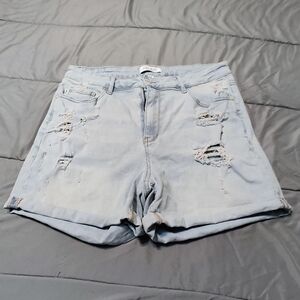 Judy Blue Aztec Patch Distressed Denim Shorts